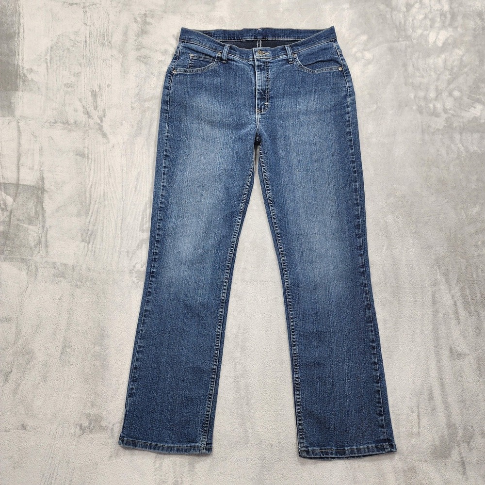 Riders By Lee Jeans Womens 16 Blue Mid Rise Straight Leg Stretch Casual Classic